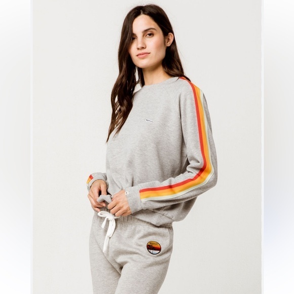 Rip Curl Summer Lovin Sweatshirt Grey Orange Medium - Picture 1 of 13